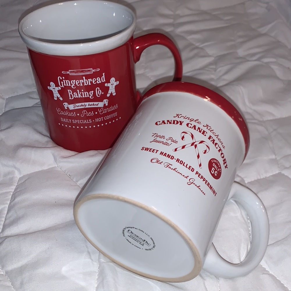 Holiday CandyCane & Ginderbread Mugs